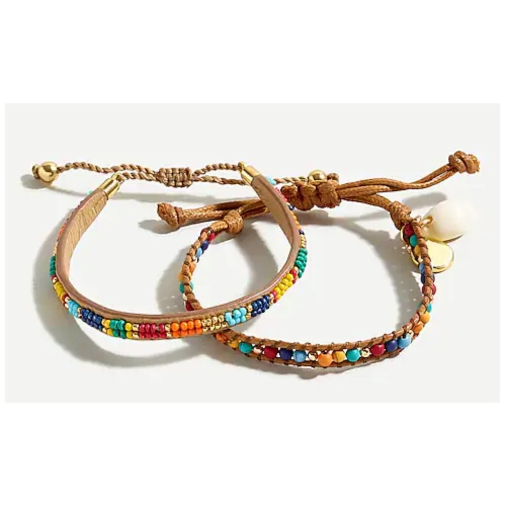 J Crew Beaded Bracelet Set - NEW In Wrapped Packaging and Jewelry Bag